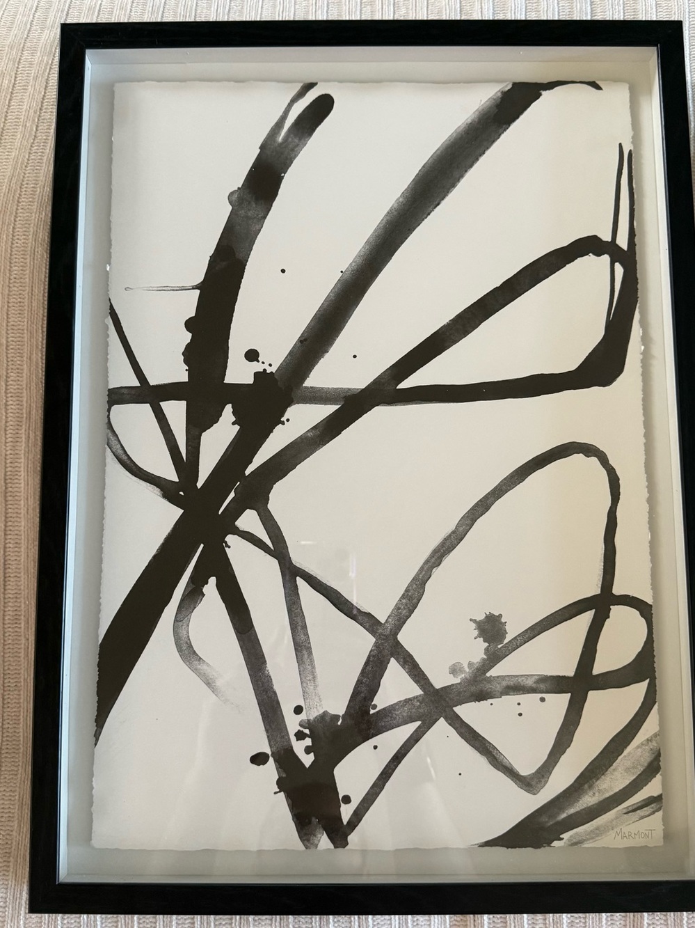 Marmont Hill Print Framed Abstract Black Ink Splash Art
